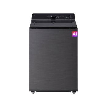Vista frontal de LG Carga Superior 20Kg AIDD™ EasyUnload Negro Plantino WT20PBTX6T